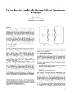 Foreign-Function Interfaces for Garbage-Collected Programming Languages Marcus Crestani Eberhard-Karls-Universit¨at T¨ubingen 