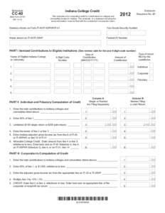 Indiana College Credit  Schedule CC-40