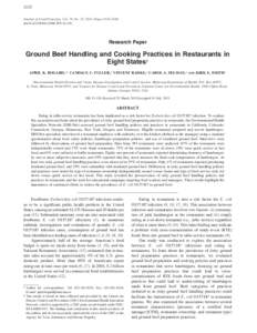 Ground Beef Handling and Cooking Practices in Restaurants in Eight States