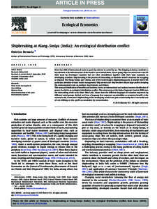 Shipbreaking at Alang–Sosiya (India): An ecological distribution conflict