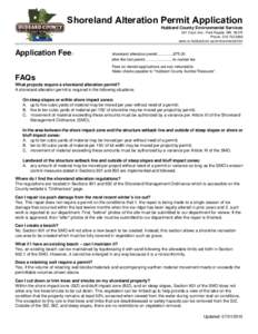 Shoreland Alteration Permit Application  Hubbard County Environmental Services 301 Court Ave., Park Rapids, MNPhone: www.co.hubbard.mn.us/environmental.htm