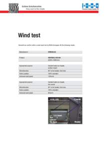 Schöne Schattenseiten. Stay cool in the shade. Wind test Herewith we confirm within a wind canel test by RUAG Aerospace AG the following results: