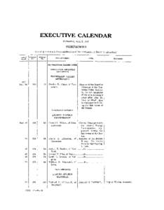 EXECUTIVE CALENDAR Wednesday, April 2, 1947 NOMINATIONS [FePdirg business is the consideration of the nomination of David E. Lilienthal] Date of