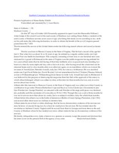 Southern Campaign American Revolution Pension Statements & Rosters Pension Application of Moses Bailey S16626 Transcribed and annotated by C. Leon Harris State of Alabama } SS Madison County } On this 30th day of October