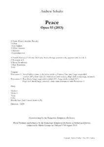 Andrew Schultz  Peace OpusFlutes (Flute 2 doubles Piccolo)