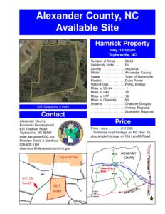 Alexander County, NC Available Site Hamrick Property Hwy. 16 South Taylorsville, NC 6