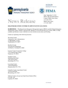 Joint Field Office Joint Information Harrisburg, PA[removed]News Release