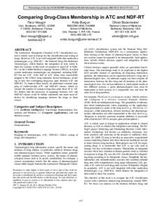 Comparing Drug-Class Membership in ATC and NDF-RT