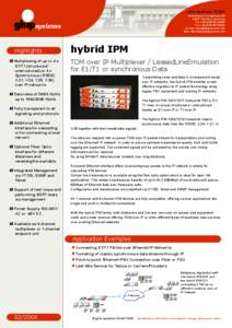 hybrid IPM - TDM over IP Multiplexer / Leased Line Emulation for E1/T1 or synchronous Data