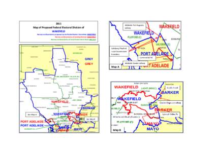 2011 Map of Proposed Federal Electoral Division of WAKEFIELD Adelaide-Port Augusta railway