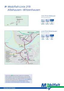 »	Mobilfalt-Linie 219:  Albshausen – Witzenhausen Linie 219 ab Albshausen  Albshausen