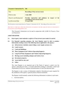 Treasurer's Instruction[removed]Recording of Non-current Assets