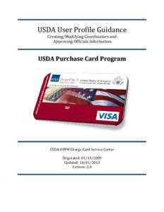 USDA User Profile Guidance