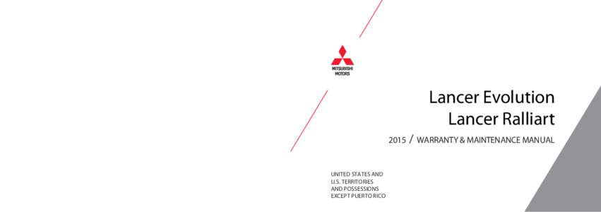 Lancer Evolution Lancer Ralliart 2015 UNITED STATES AND U.S. TERRITORIES