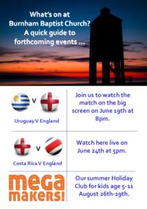 V Uruguay V England ————————————————————————————————————————————–—  What’s on at
