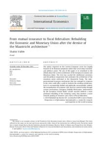 From mutual insurance to fiscal federalism_ Rebuilding the Economic and Monetary Union after the demise of the Maastricht architecture