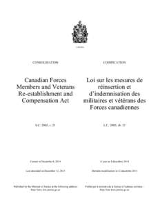 CANADA  CONSOLIDATION CODIFICATION