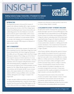 INSIGHT  ISSUE NO. 26 • 2015 A Think College Brief on Policy, Research, & Practice
