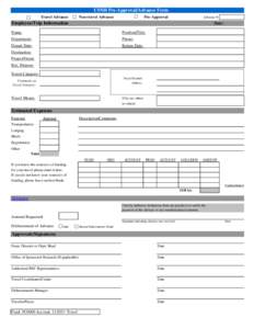 USNH Pre-Approval/Advance Form  A ad