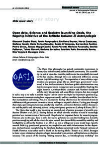 Research news from ISItA members  doiJASSJournal of Anthropological Sciences Vol), pp. I-IV