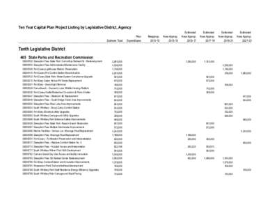 Tenth Legislative District Proposed[removed]Ten-Year Capital Plan