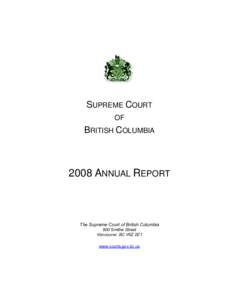SUPREME COURT OF BRITISH COLUMBIA[removed]ANNUAL REPORT