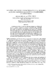 ISOLATION AND GENETIC CHARACTERIZATION OF A MUTATION AFFECTING RIBOSOMAL RESISTANCE TO CYCLOHEXIMIDE IN TETRAHYMENA MANUEL ARES, JR.l  AND