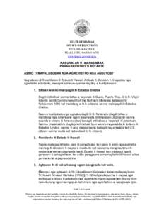 STATE OF HAWAII OFFICE OF ELECTIONS 802 LEHUA AVENUE PEARL CITY, HAWAII[removed]www.hawaii.gov/elections