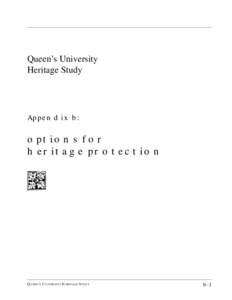 APPENDIX B: OPTIONS  FOR HERITAGE PROTECTION