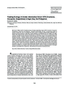 Zoological Studies 50(6): [removed]Feeding Ecology of Acetes intermedius Omori[removed]Crustacea,
