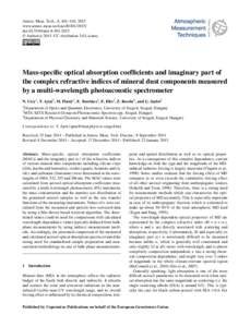 Atmos. Meas. Tech., 8, 401–410, 2015 www.atmos-meas-tech.net[removed]doi:[removed]amt[removed] © Author(s[removed]CC Attribution 3.0 License.  Mass-specific optical absorption coefficients and imaginary part of