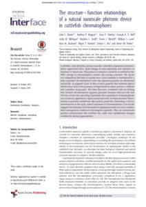 Downloaded from http://rsif.royalsocietypublishing.org/ on May 7, 2015  The structure –function relationships of a natural nanoscale photonic device in cuttlefish chromatophores rsif.royalsocietypublishing.org