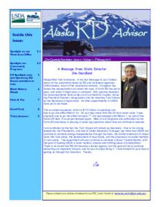 Alaska  Inside this issue: Spotlight on our West Area Office