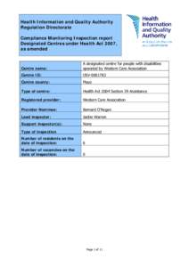 Microsoft Word - DCD Monitoring Report - DCAD10 Western Care Association - Riverside Residential _MON-0011659_
