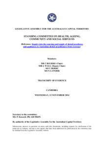 Standing Committee on Health, Ageing, Community and Social Services - 12 November 2014