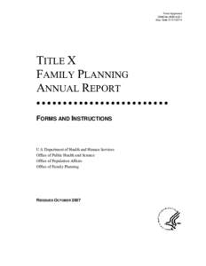 Title X Family Planning Annual Report - Forms and Instructions