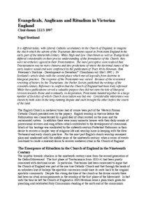 Evangelicals, Anglicans and Ritualism in Victorian England Churchman[removed]
