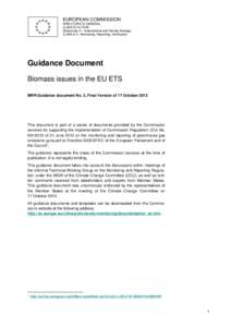 Guidance on Biomass issues in the EU ETS