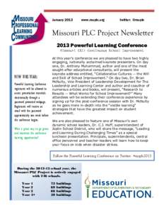 January 2013 PLC Newsletter