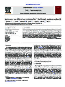 Spectroscopy and efficient laser emission of Yb3+: LuAG single crystal grown by μ-PD