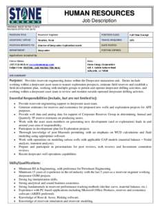 HUMAN RESOURCES Job Description ORIGINAL ISSUE DATE6[removed]REVISION EFFECTIVE DATE:  POSITION TITLE: