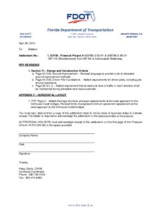 Request for proposal / Florida State Road 116 / Addendum / Business / Florida State Road A1A / Indian River Lagoon Scenic Highway