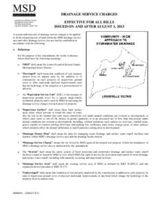 DRAINAGE SERVICE CHARGES Louisville and Jefferson County Metropolitan Sewer District 700 West Liberty Street Louisville, Kentucky