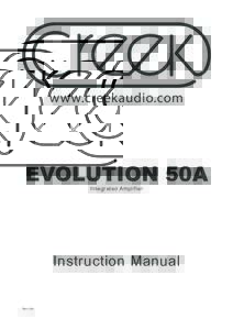 EVOLUTION 50A Integrated Amplifier Instruction Manual  Rev 1.0a