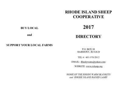 RHODE ISLAND SHEEP COOPERATIVE BUY LOCAL and  2017