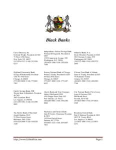 Black Banks Carver Bancorp, Inc. Deborah Wright, President & CEO 75 West 125th Street New York, NY[removed]4747 | FAX[removed]