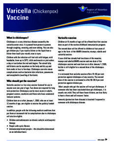 Varicella (Chickenpox) Vaccine What is chickenpox? Varicella vaccine