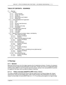 IOWA DOT ~ OFFICE OF BRIDGES AND STRUCTURES ~ LRFD BRIDGE DESIGN MANUAL ~ 5.7: 1  TABLE OF CONTENTS ~ BEARINGS 5.7 Bearings[removed]General