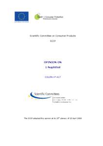 Opinion of the Scientific Committee on Consumer Products on 1-naphthol (A17)
