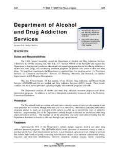 ADA  FY[removed]FY 2009 Final Fiscal Analyses Department of Alcohol and Drug Addiction